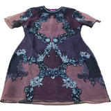 River Island Women's Beaded Dress Size UK12 Purple Sheer Short Sleeve Party Wear