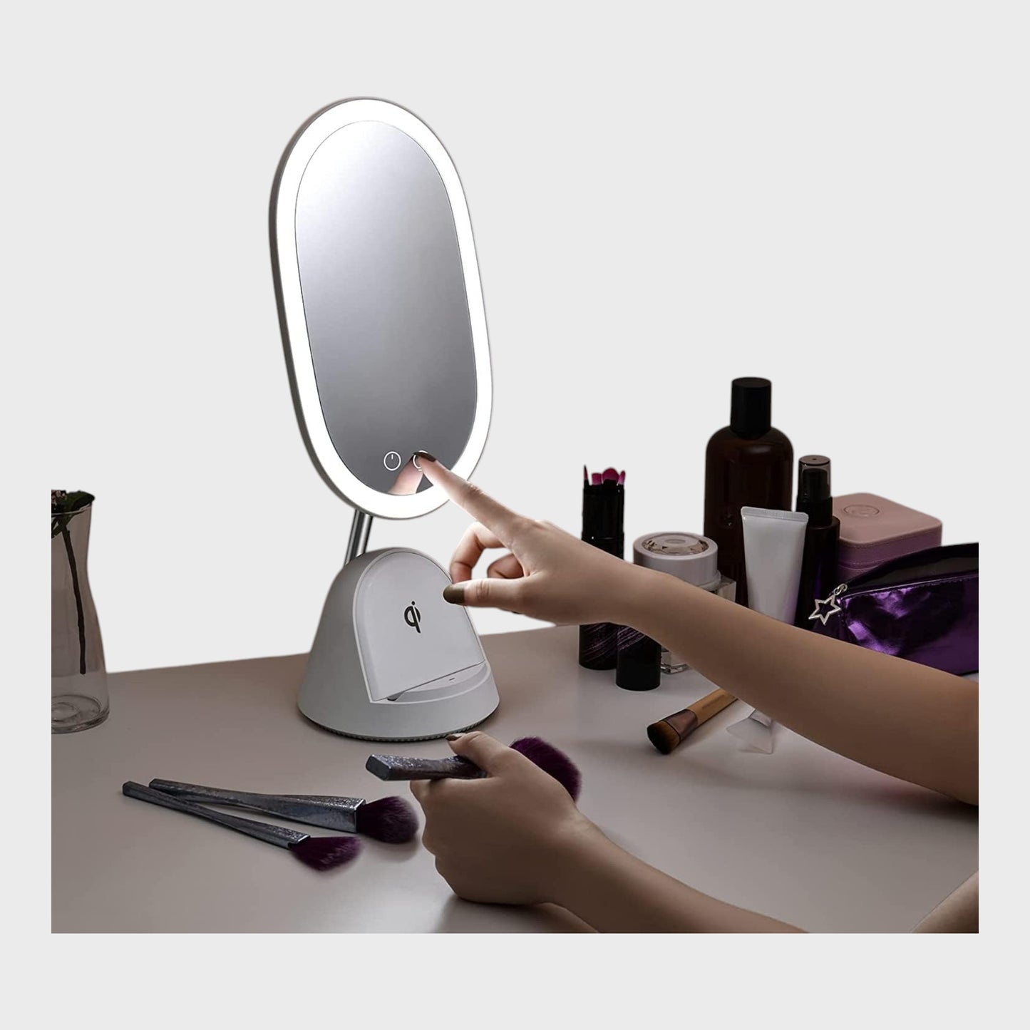 Vanity Mirror with Dimmable LED Lights - 8"