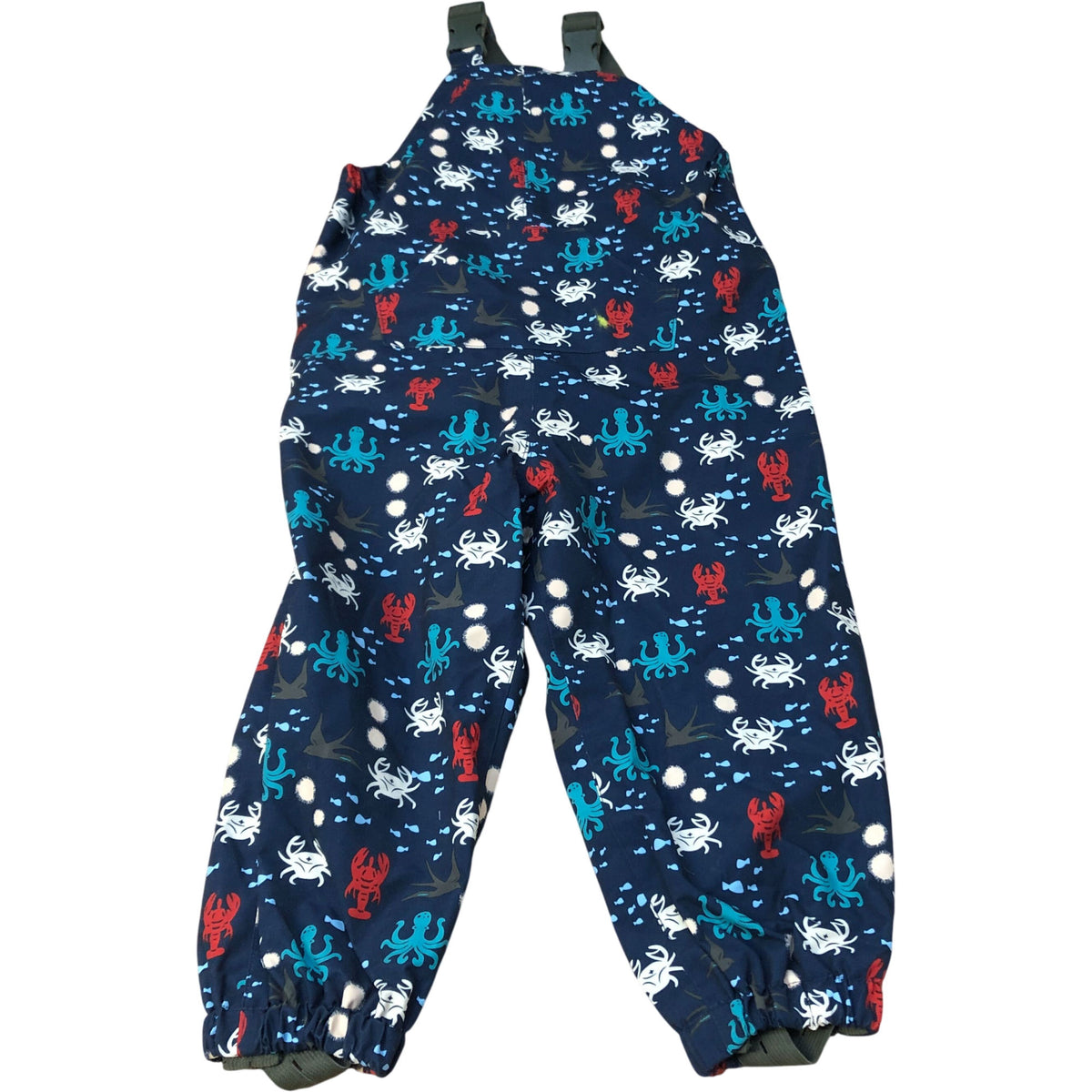 Kids Waterproof Overalls Age 3-4 Years Blue Crab Octopus Design