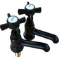 Traditional Basin Taps Black Cross Head Handles 2 Taps New Bathroom Faucet