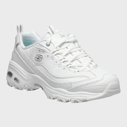 Skechers D'Lites White/Silver Trainers - Size UK 6.5