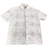River Island Lace Button Up Shirt White Size S Men's Short Sleeve Floral Design