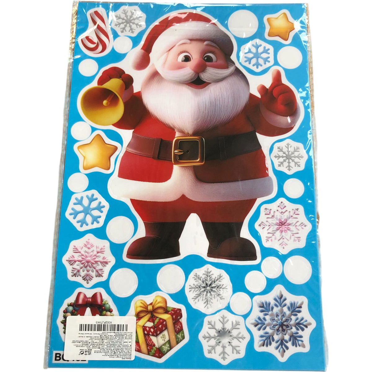 Christmas Santa Window Clings 6 Sheets