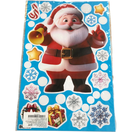 Christmas Santa Window Clings 6 Sheets