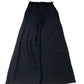 River Island Women's Wide Leg Trousers Black Ribbed Stretch Polyester