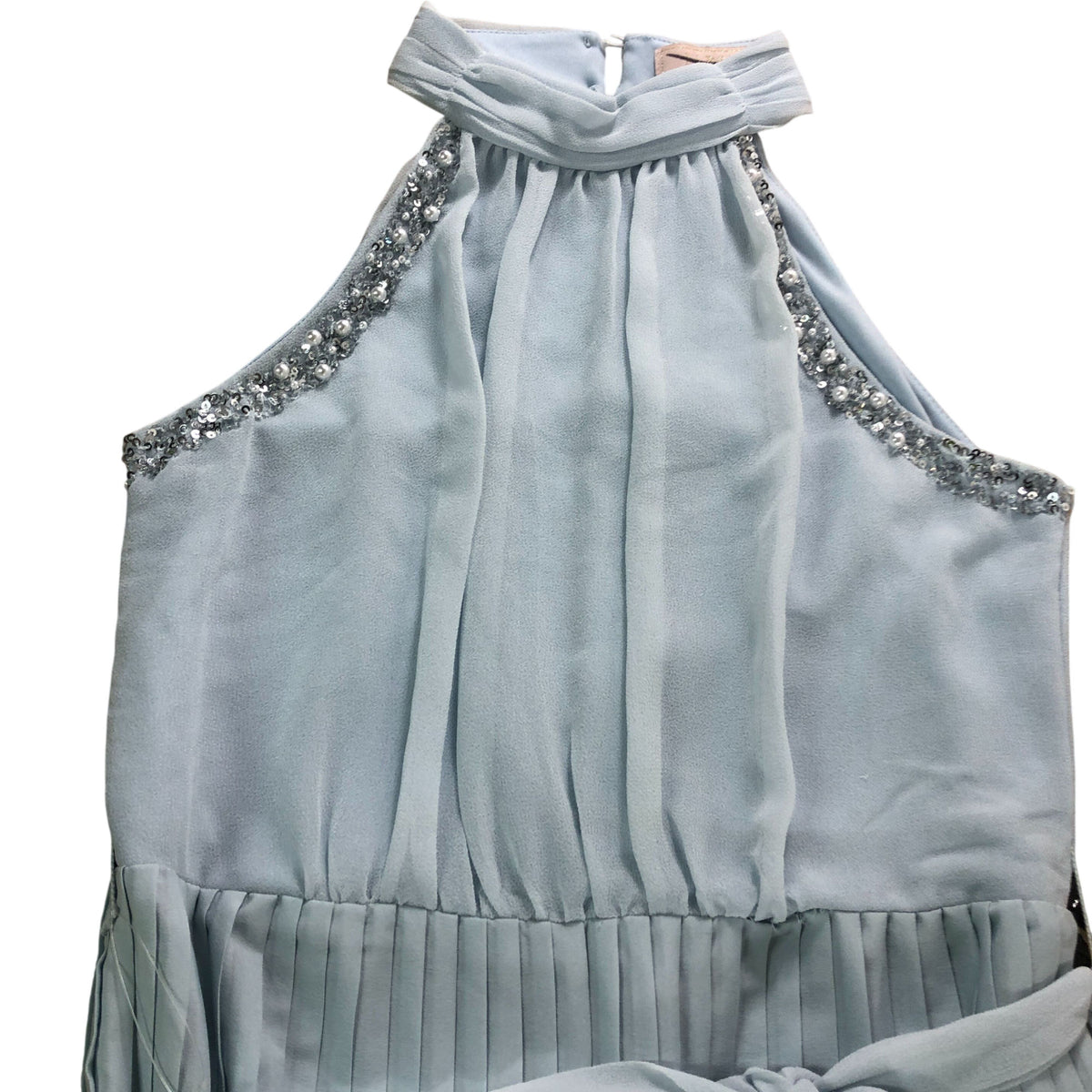 Lipsy London 12 Years Girls Pleated Jumpsuit Light Blue Sleeveless