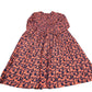Stylish Women’s Viscose Dress UK12 Floral Print Long Sleeve Orange Navy