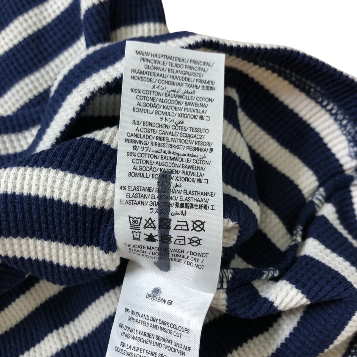 Striped Long Sleeve Top 11-12 Years Boys Cotton Navy White