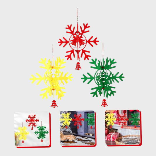 3 Pieces Christmas Snowflake Decorations