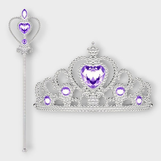 Heart Jewel Crown Tiara and Wand Set