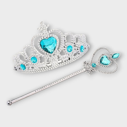 Heart Jewel Crown Tiara and Wand Set