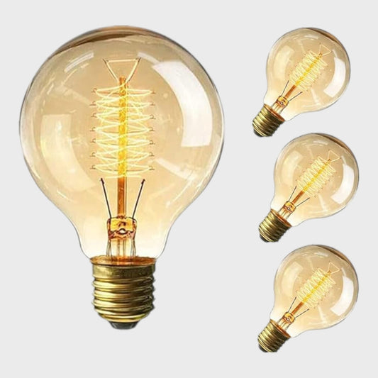 Vintage Screw Spiral Edison Lightbulbs - Four Pack