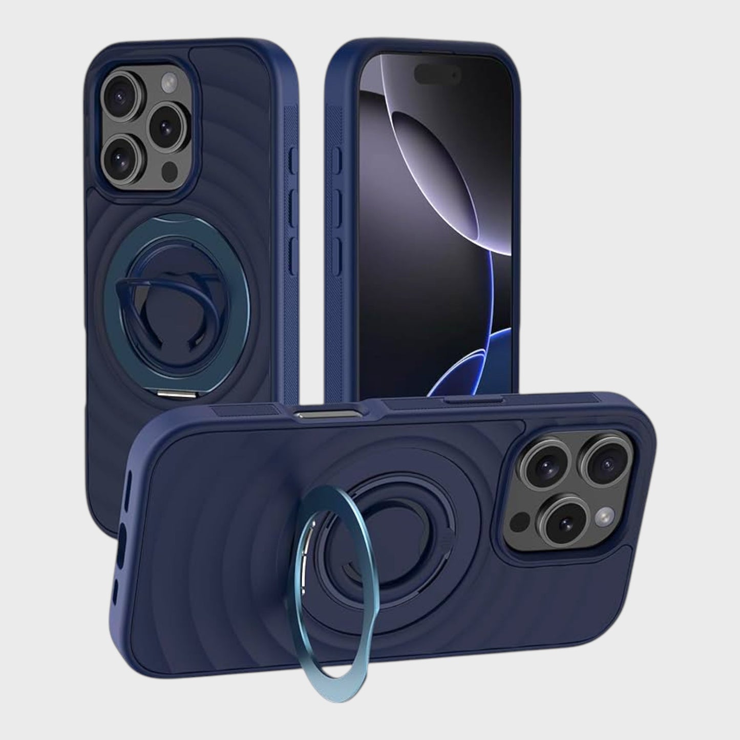 iPhone 16 Pro Max Case with Magnetic 360° Ring Holder