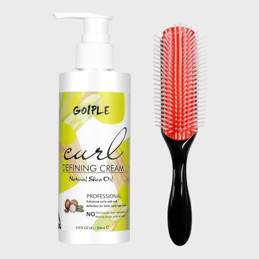 Curl Defining Cream & Nine Row Brush