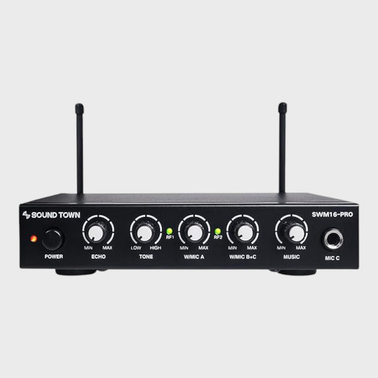 Sound Town 4 Channel Wireless Karaoke Mixer System - 2 Mics