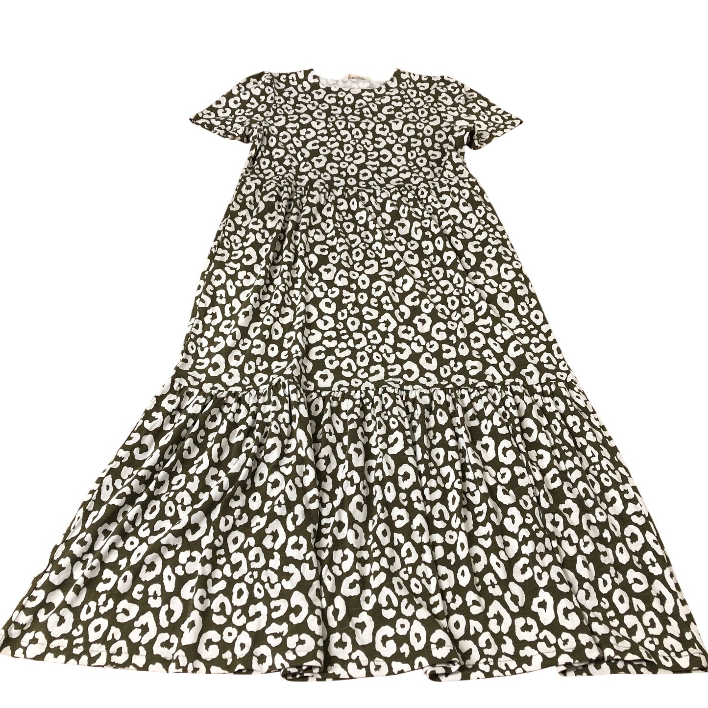 Short Sleeve Midi Dress Women's Patterned Cotton Modal UK12