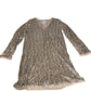 Sequin V Neck Dress Women's Long Sleeve Party Outfit UK8