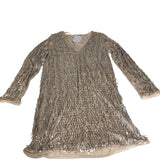 Sequin V Neck Dress Women's Long Sleeve Party Outfit UK8