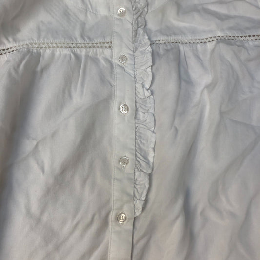 Baukjen White Blouse with Frill Detail UK Size 16 Women's Long Sleeve Top