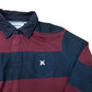 Lagooners Men's Cedar Rugby Top Burgundy Navy Long Sleeve Shirt Size M