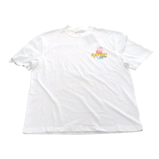 River Island Ramen T-Shirt Men's Size M White Japan Graphic Short Sleeve
