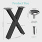 Heavy Metal Black Furniture Legs - X Shaped - Set of 2 - 43cm