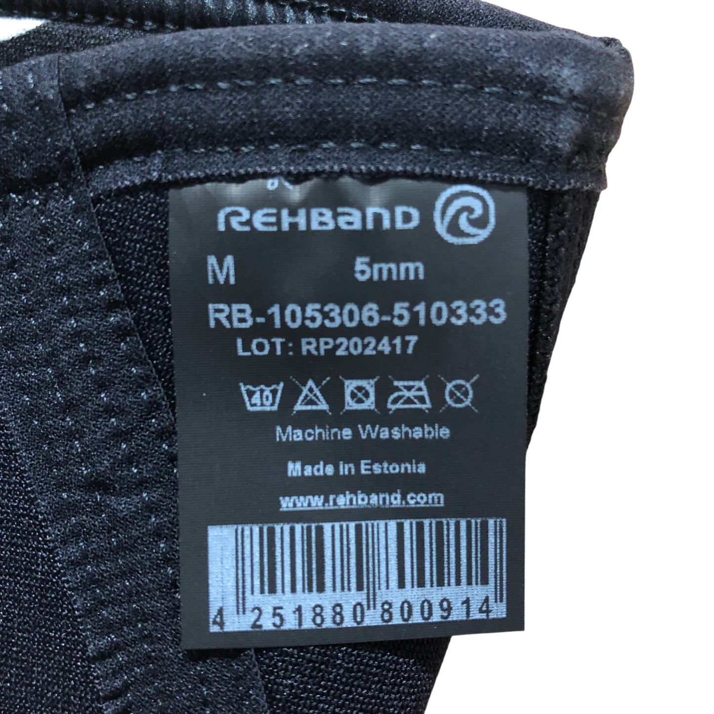 REHBAND 5mm RX Knee Single Sleeve M Junior Black Knee Support Fitness