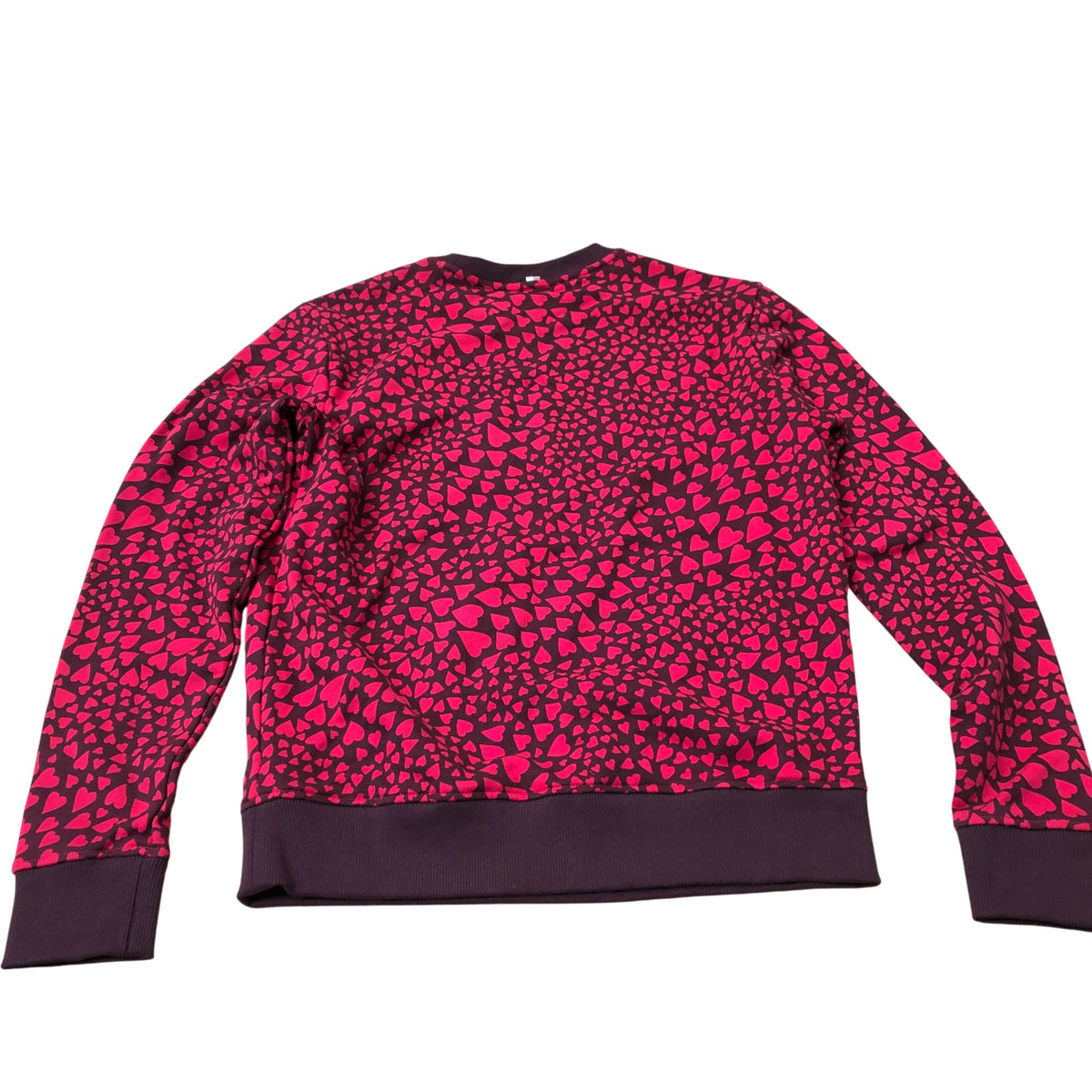 BOSS Women's Crew Neck Sweatshirt Red Heart Print Cotton XS