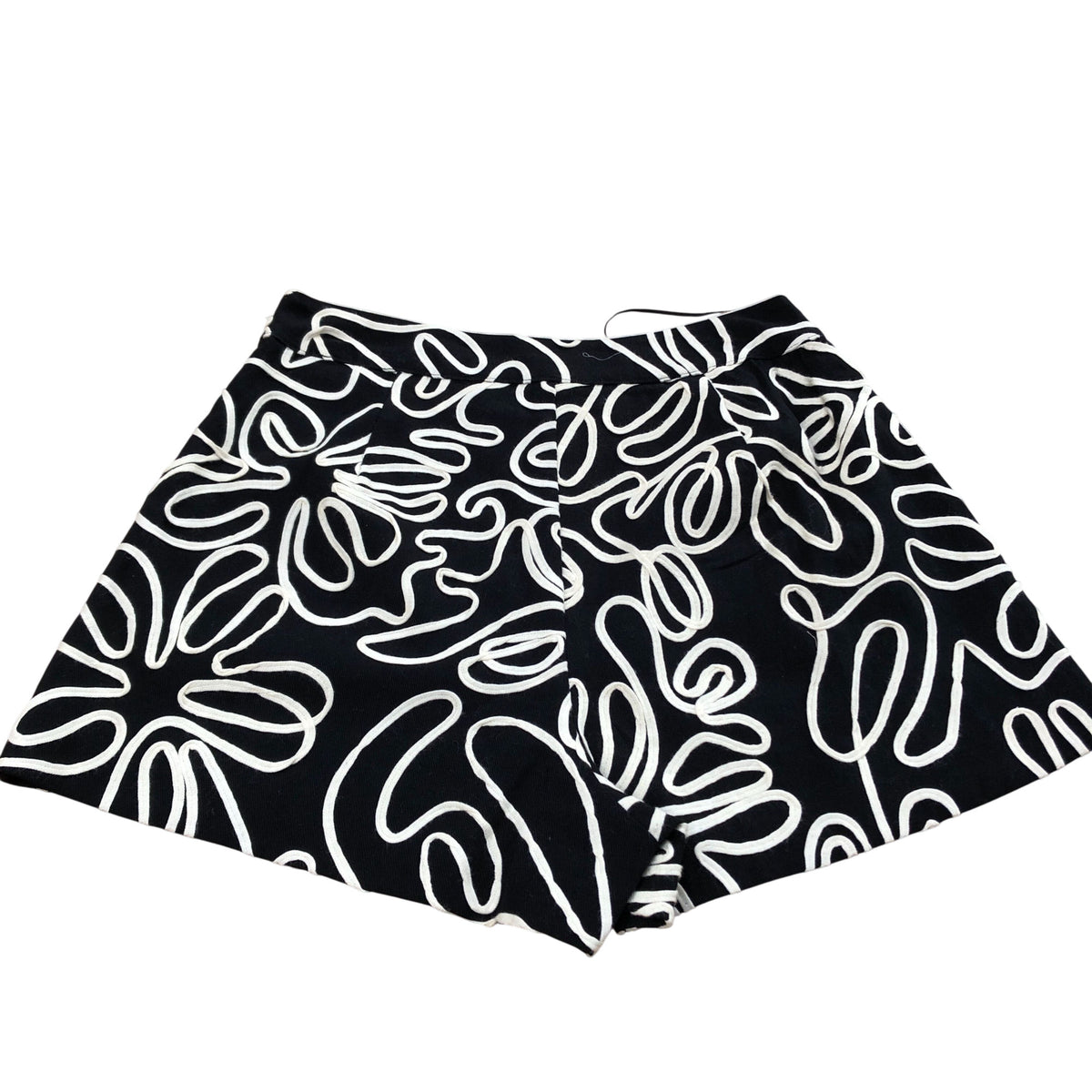 River Island Black White Abstract Print Women's Shorts Size 12
