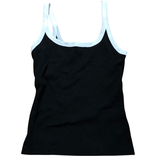 River Island Relaxed Black Tank Top Size S Women's Casual Cotton Blend