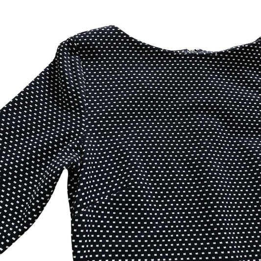 Paper Dolls Dress UK10 Women's Navy Polka Dot Knee Length Bow Detail