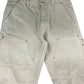 River Island Straight Trousers W34 L34 Men's Beige Cotton Cargo Pants