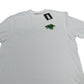 River Island Studios Men's White T-Shirt Size XL with Green Leaf Print Design