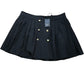 River Island Women's Black Pleated Skirt With Gold Buttons Fashion Size 16