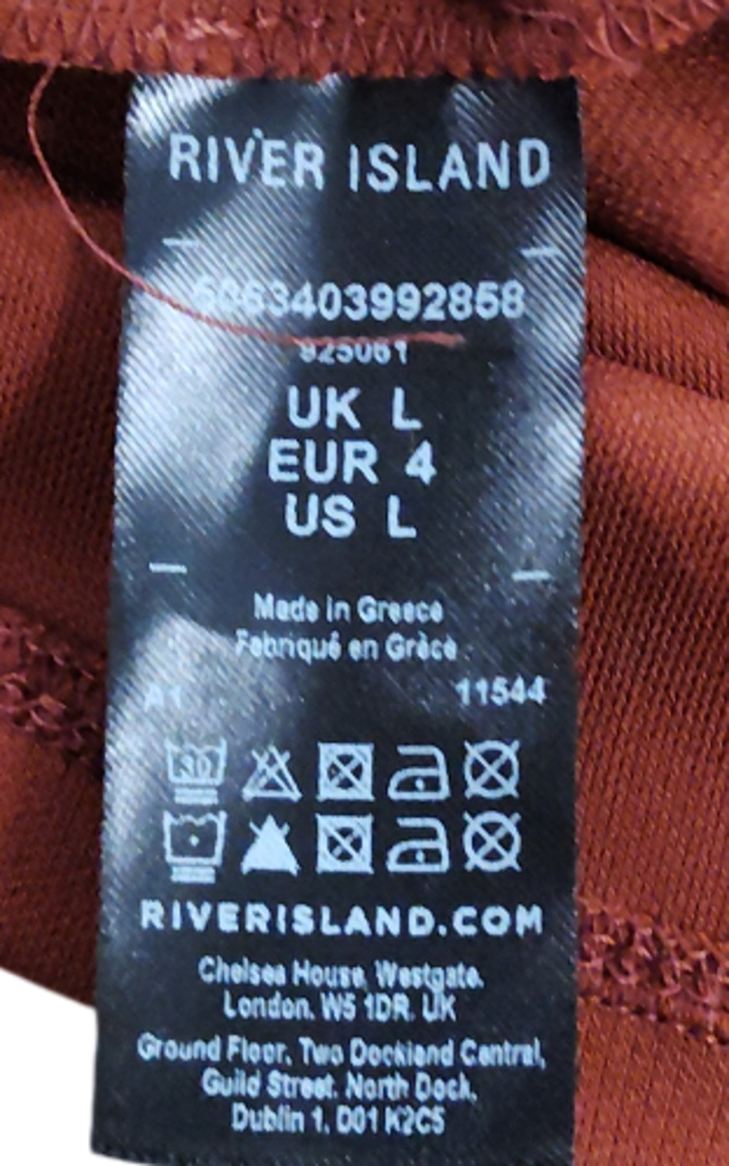 River Island Oversized Wrap Top UK L Women's Rust Red Lightweight Jersey