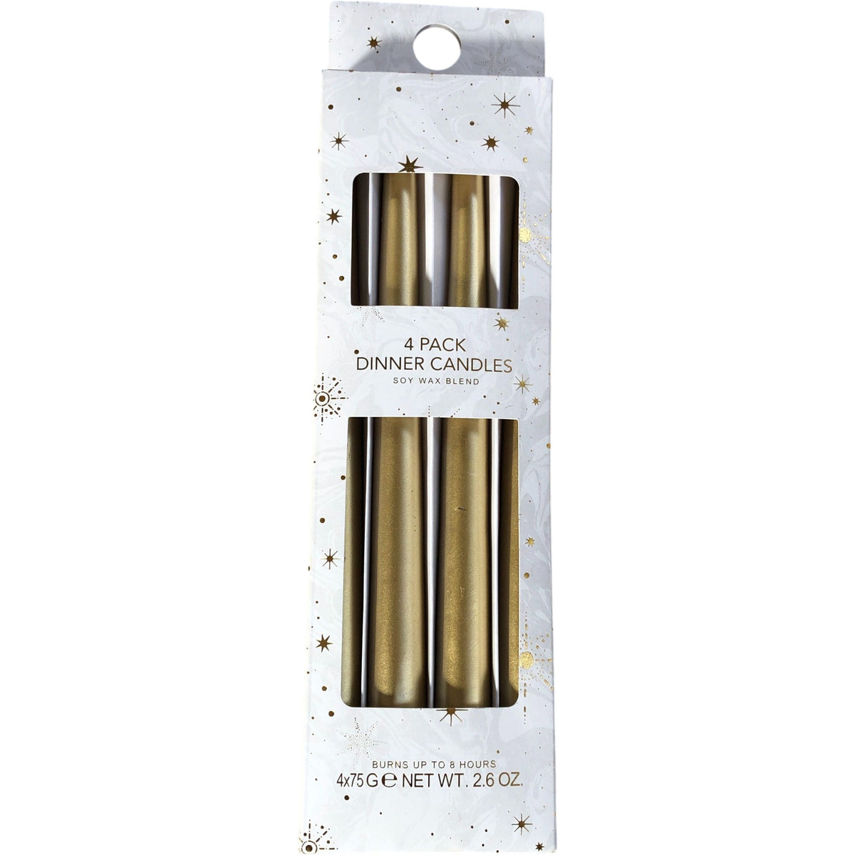 4 Pack Dinner Candles Gold Colour Elegant Home Decor Party Candle Set