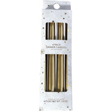 4 Pack Dinner Candles Gold Colour Elegant Home Decor Party Candle Set