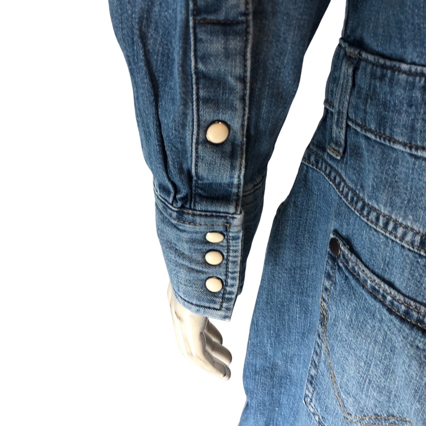 Wrangler Denim Dress Women's Blue Casual Button Up Shirt Dress Size Medium