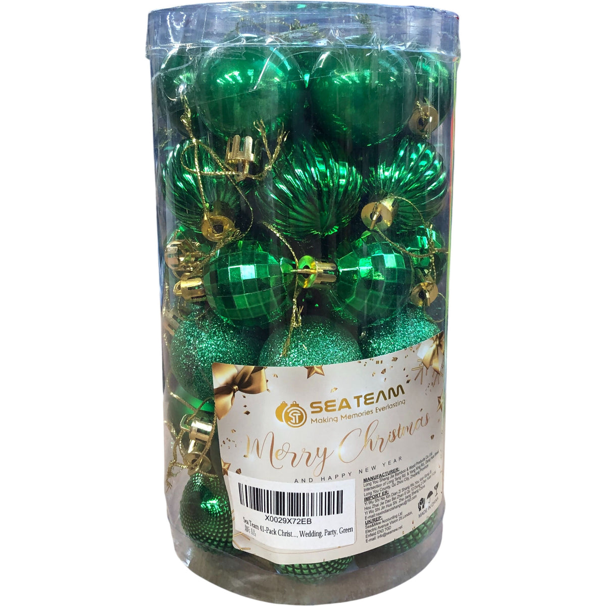 Green Christmas Ornaments Decoration Home Party Seasonal 41 Pack