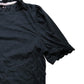 Black Ruffle Sleeve Top Women's Casual Cotton Short Sleeve Size 10