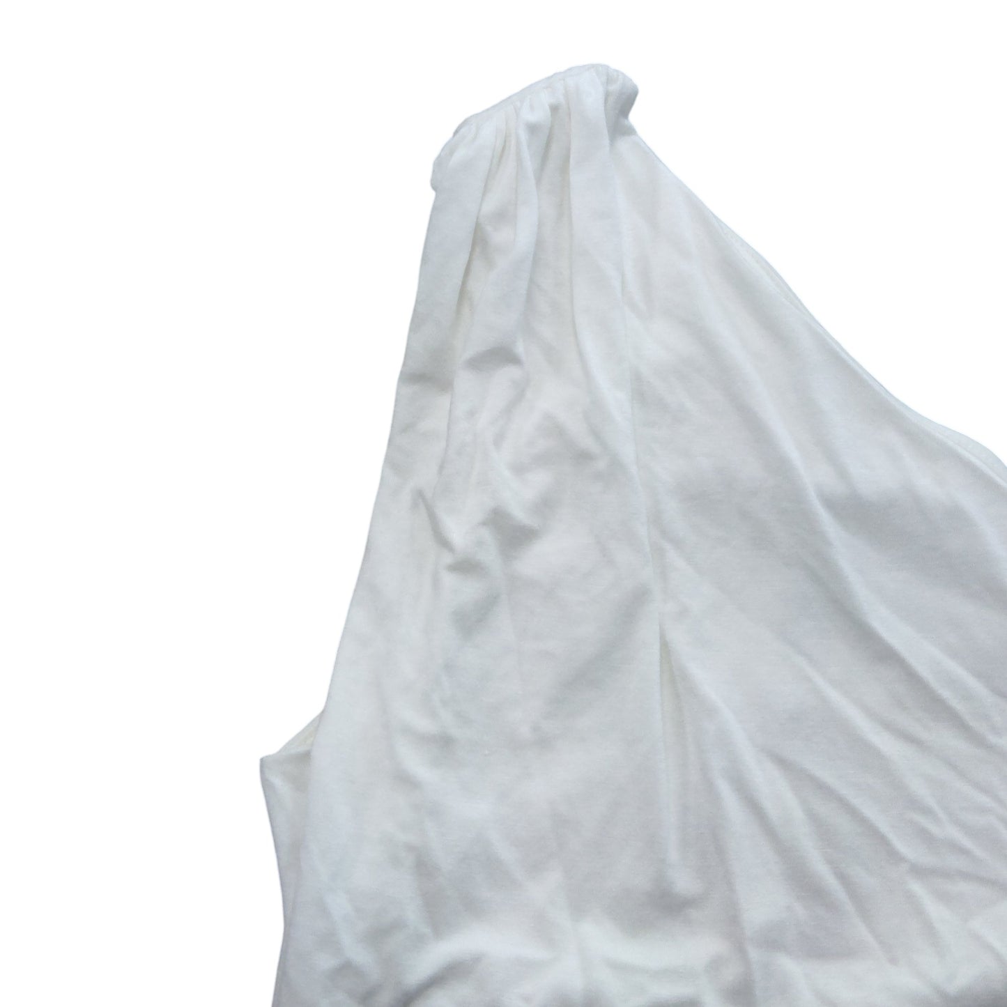 River Island Women's White One Shoulder Top UK M Floral Detail Stretchy