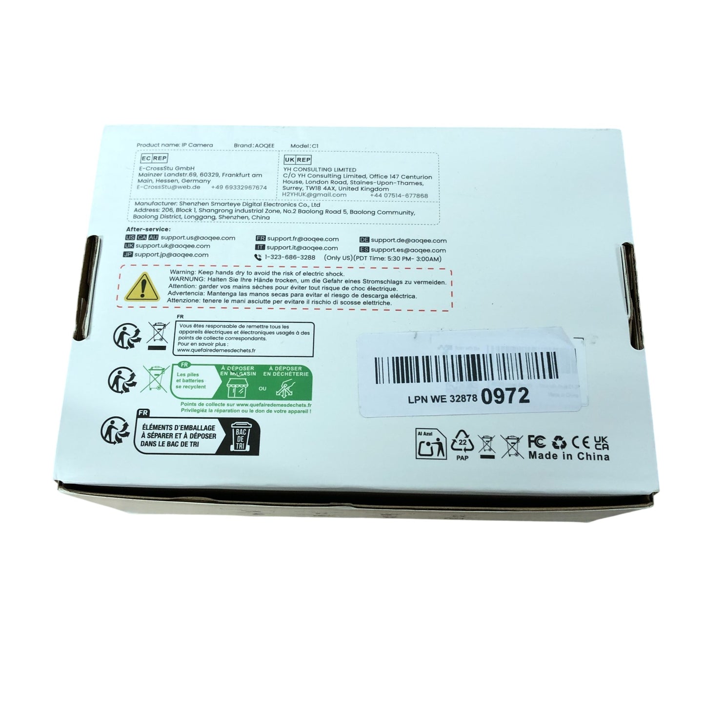 AOQEE C1 2K Indoor Outdoor Wi-Fi Security Camera 2 Pack Two Way Audio IP65