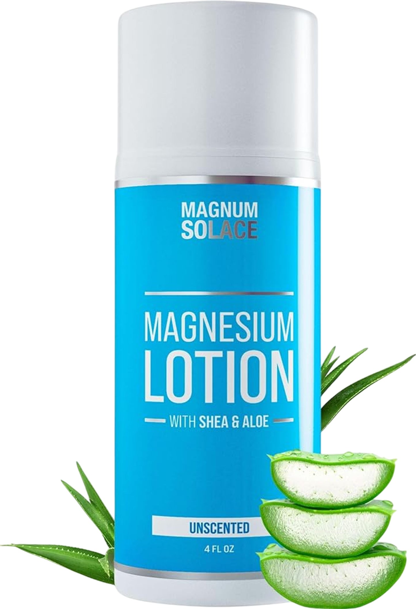 MAGNUM SOLACE Magnesium Lotion Unscented 4 Fl Oz Alternative to Cream