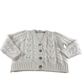 Cable Cardigan UK20 Women's Chunky Knit Cream V Neck Sweater