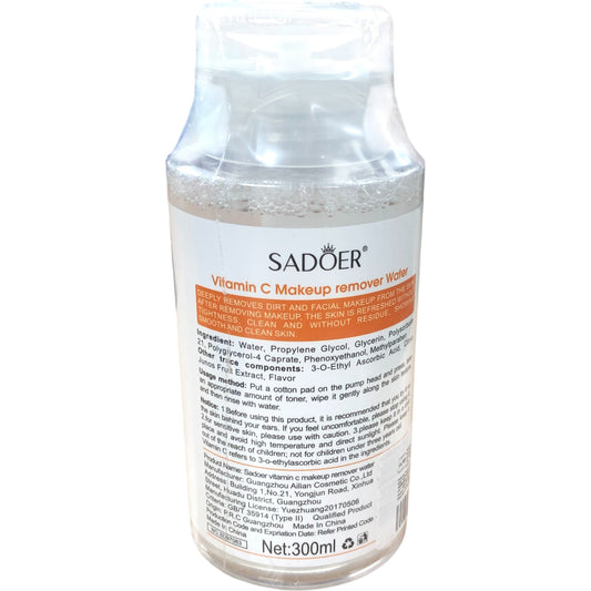 SADOER Vitamin C Makeup Remover Water 300ml Deep Cleanse Fresh Skin