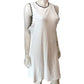 River Island 60s Style Ribbed Dress Size UK 14-16 Women's White Sleeveless