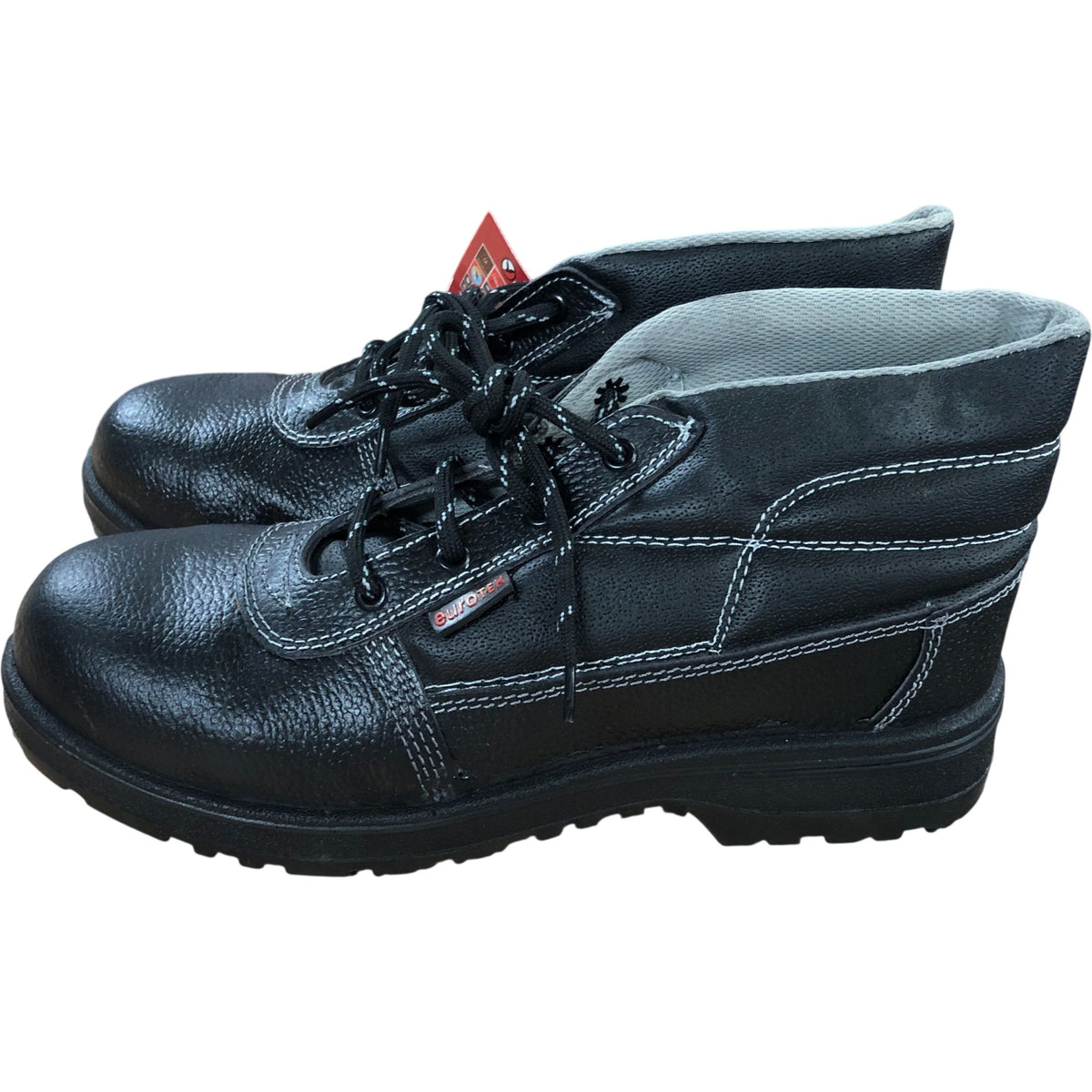 RNS Safety Boots Eurotek Work Footwear Steel Toe Black Size UK 8