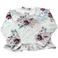 Floral Print Top Kids Long Sleeve Blouse Ruffled Hem 5-6 Years
