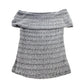 River Island Off Shoulder Top Size S Women's Grey Light Knit Fashion Blouse