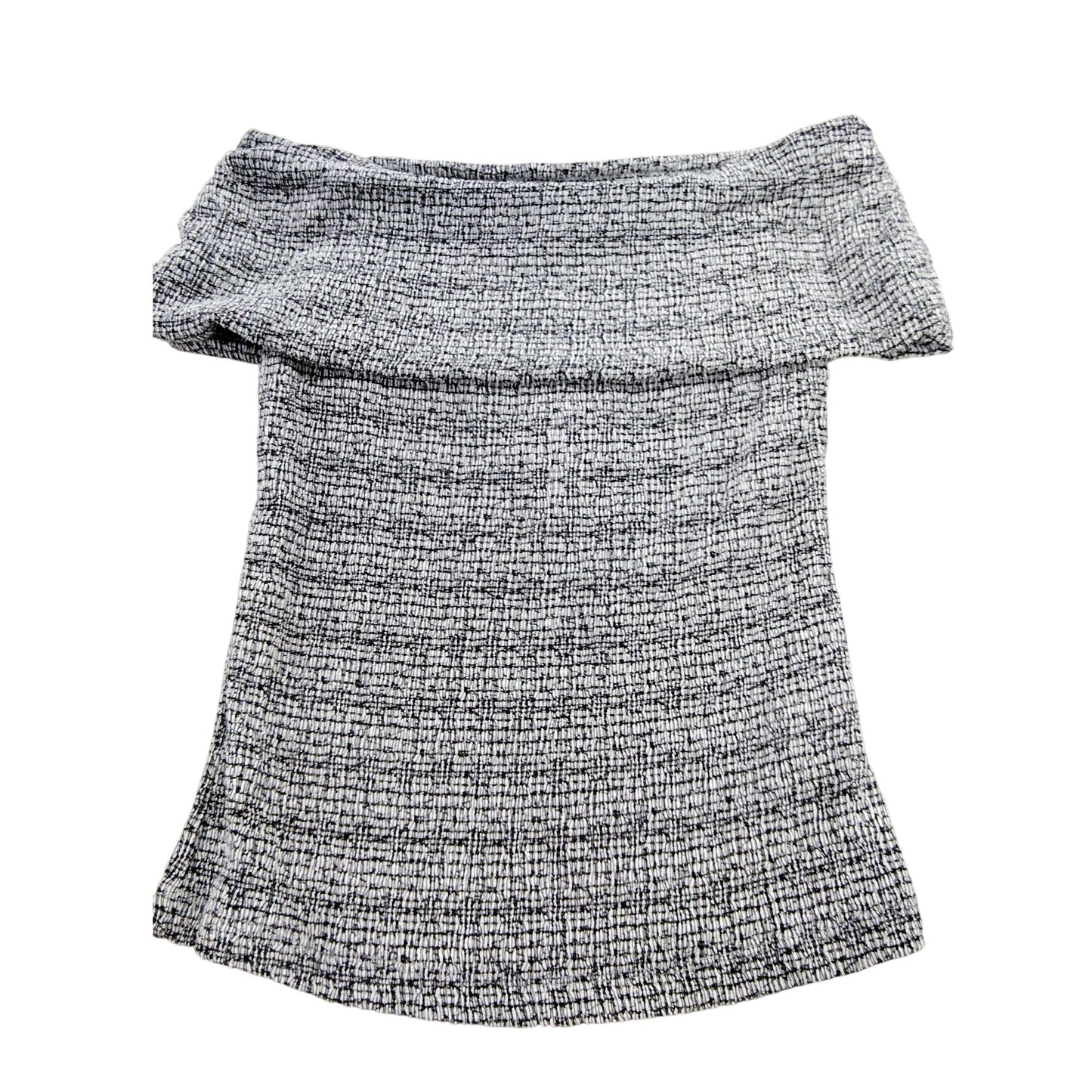 River Island Off Shoulder Top Size S Women's Grey Light Knit Fashion Blouse